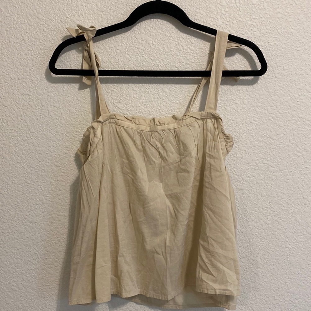 Beige Aerie Tank With Shoulder Ties